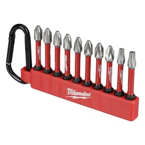 Комплект ударни накрайници Milwaukee Shockwave Impact Duty 4932492939 PH/PZ/TX с карабинер 1/4", 50 мм, 10 бр.