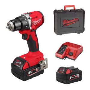 Акумулаторна ударна бормашина Milwaukee M18 BLDDRC-502C с батерия и зарядно, 18 V, 5.0 Ah, 60.5 Nm