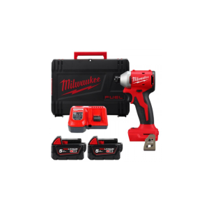 Акумулаторен ударен винтоверт Milwaukee M18 BLIDR-502X с батерия и зарядно, 18 V, 5.0 Ah, 190 Nm